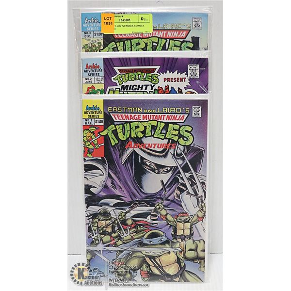 3 X TMNT LOW NUMBER COMICS KEY ISSUE