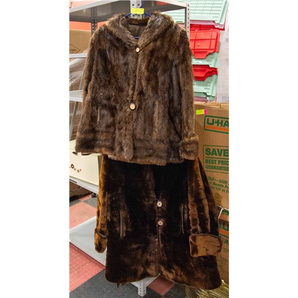 VINTAGE 2 FUR COATS GENIUNE