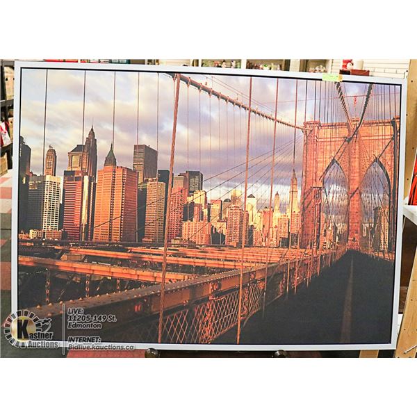 LARGE CITY SCAPE PICTURE  55"  x  40"