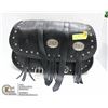 Image 1 : LEATHER SADDLE BAG BLACK STUDDED