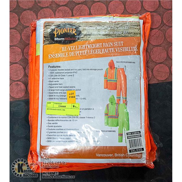 HI VIZ RAIN SUIT 2 XL