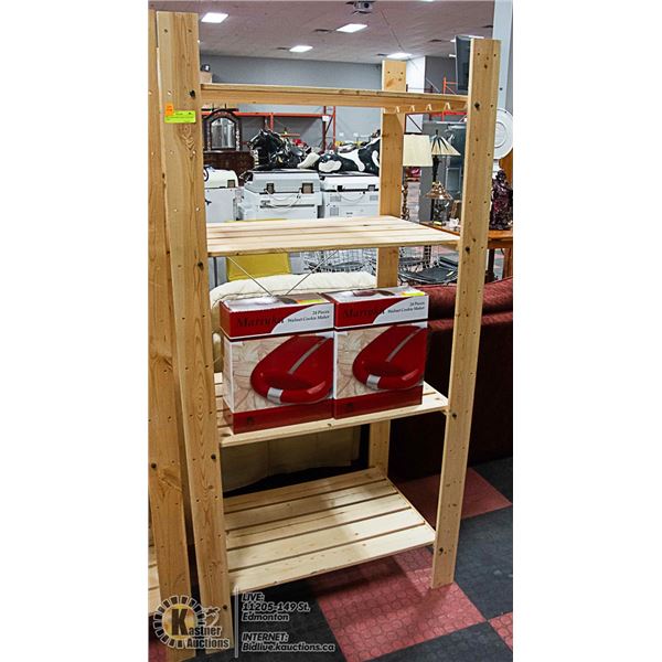 IKEA WOOD SHELF MULTI USE UNIT, USED