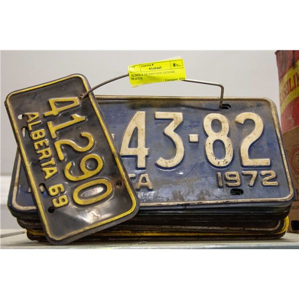 BUNDLE OF VINTAGE LICENSE PLATES