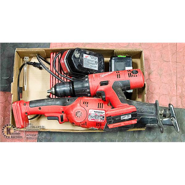 FLAT OF MILWAUKEE BATTERY POWERED TOOL LOT