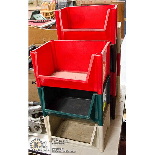 10 PARTS BINS 12" X 10" APROXIMATELY