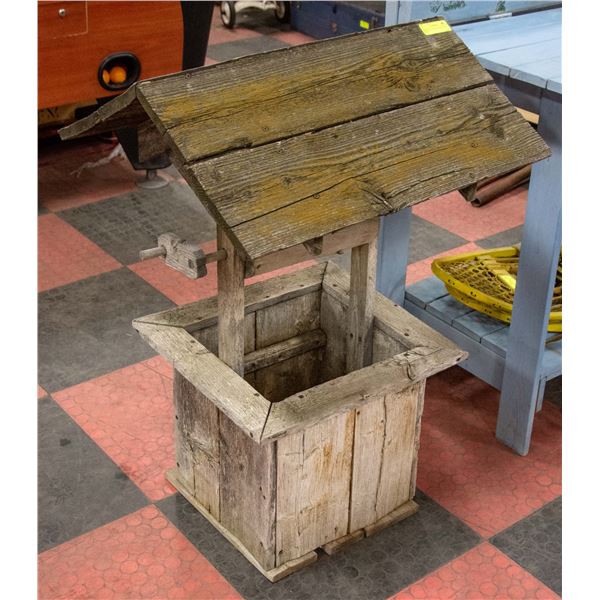 WOODEN GARDEN WISHING WELL 38" TALL