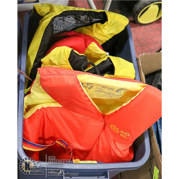 TOTE LOT OF LIFE JACKETS
