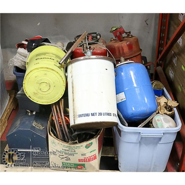 PALLET OF MISCELLANEOUS TOOLS AND PARTS