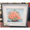 Image 1 : FRAMED ORIGINAL FLORAL PAINTING 24" X 25"