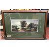 Image 1 : FRAMED PRINT- COTTAGE SCENE- 27" X 19"