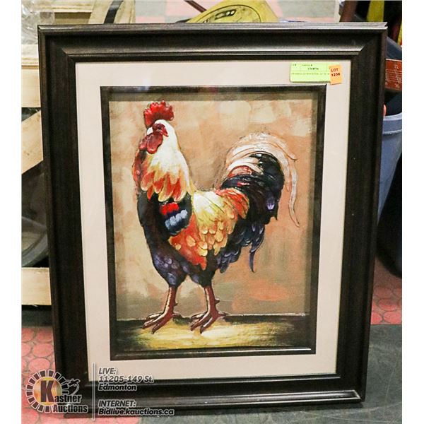 FRAMED 2D ROOSTER- 22" X 18"