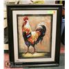 Image 1 : FRAMED 2D ROOSTER- 22" X 18"