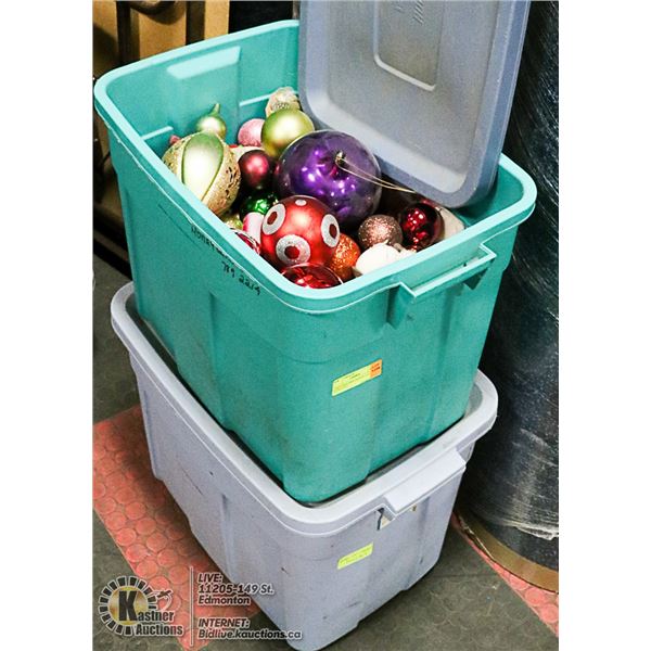 CHRISTMAS ORNAMENTS- LOT OF 2 TOTES FULL