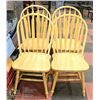 Image 1 : PINE ARROWBACK KITCHEN CHAIRS- SET OF 4