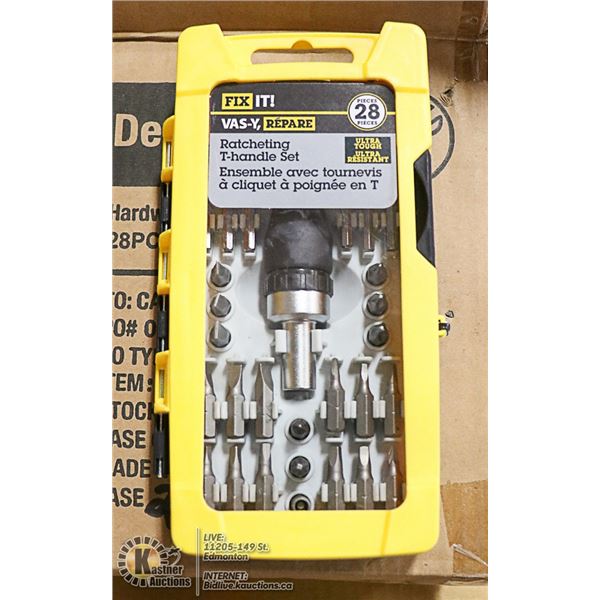 28 PIECE T-HANDLE SCREWDRIVER SET
