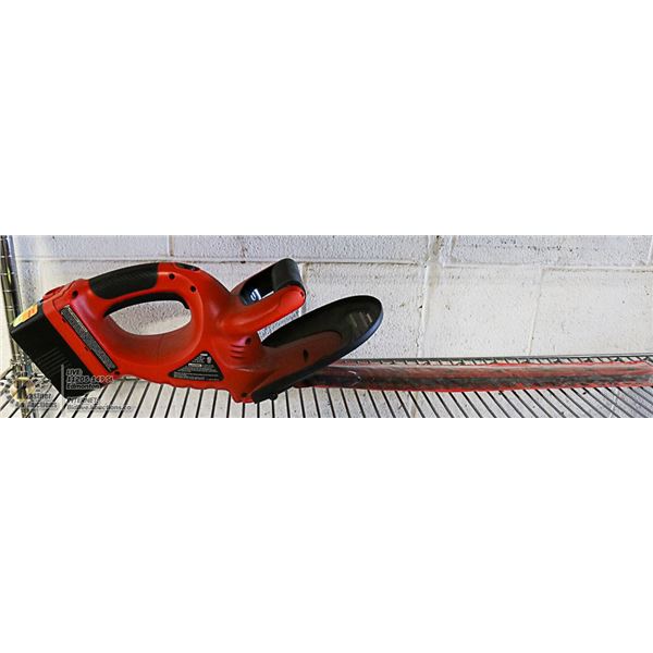 HEDGE CUTTER, BLACK & DECKER, CORDLESS; 20V