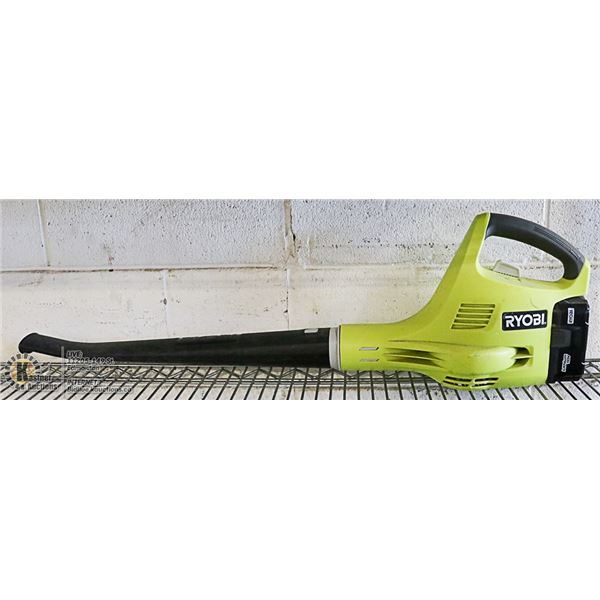 RYOBI 20 VOLT BLOWER AND BATTER (NO CHARGER)