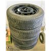 Image 1 : 4 MICHELIN X ICE TIRES 195/65 R15 BLACK STEEL RIMS
