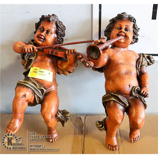LOT OF 2 CHERUB WALL HANGER
