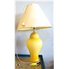 Image 1 : VINTAGE LAMP, YELLOW GLASS WITH GOLD TRIM