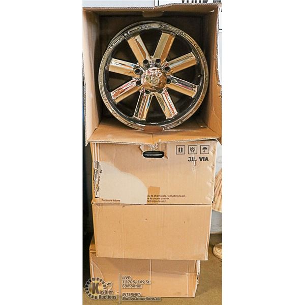 4 CHROME INCUBUS OFFROAD 8 SPOKE 20 INCH RIMS