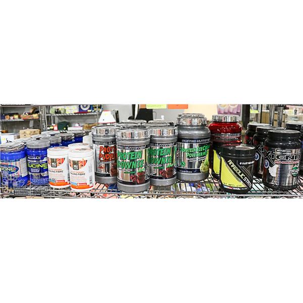 3. SHELF OF ASSORTED WORK OUT SUPPLEMENTS
