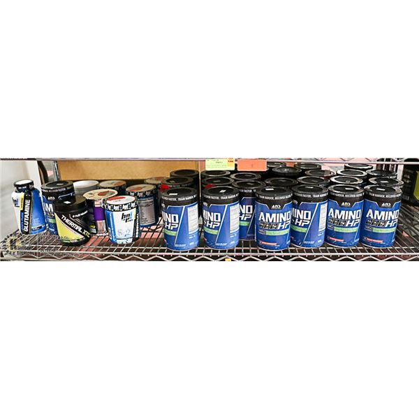 6. SHELF OF ASSORTED WORK OUT SUPPLEMENTS