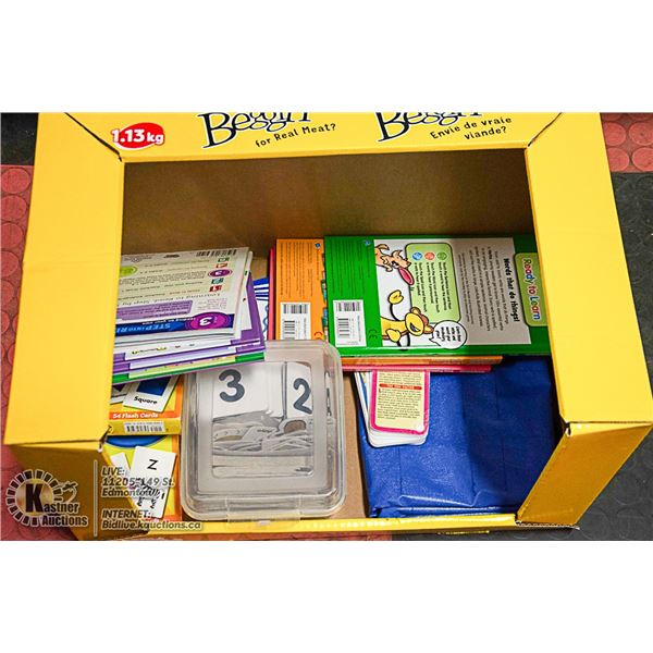 BOX OF LEARNING CALENDAR BOOKS AND CARD