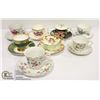 Image 1 : BOX OF 8 FINE CHINA TEA CUPS AND SAUCERS