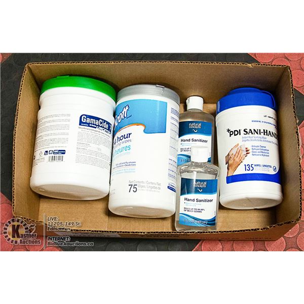 VARIETY OF SANITIZE WIPES AND HAND SANITIZER