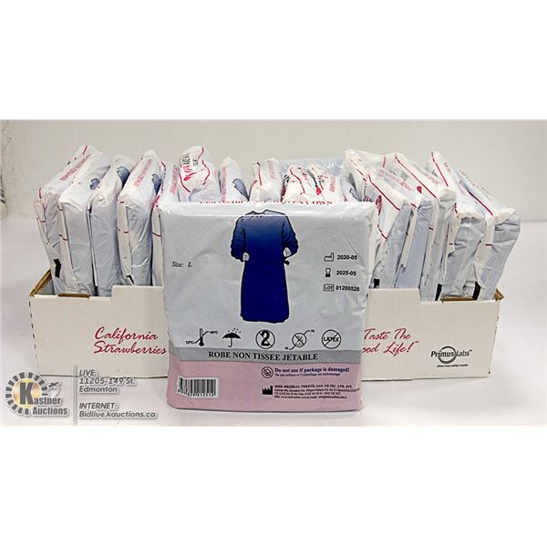 MEDICAL GOWNS- DISPOSABLE- LATEX FREE- SIZE LARGE-