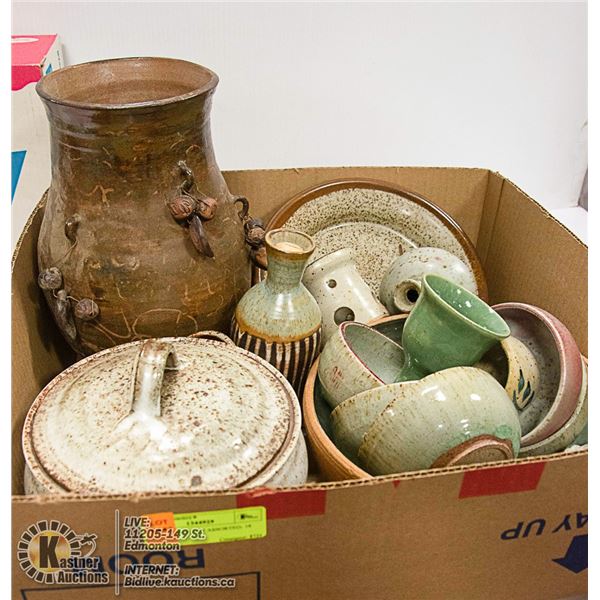 POTTERY BOX LOT ASSORTED- 16 PIECES