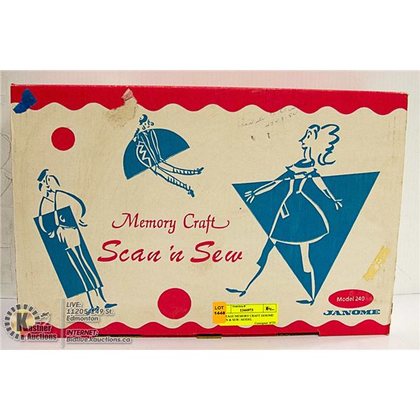 VINTAGE MEMORY CRAFT JANOME SCAN & SEW- MODEL