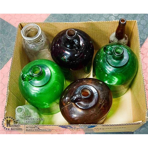 ANTIQUE JARS, BOTTLES & ELECTRICAL INSULATORS-