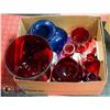 Image 1 : COLORED GLASS- LOT OF ASSORTED PIECES