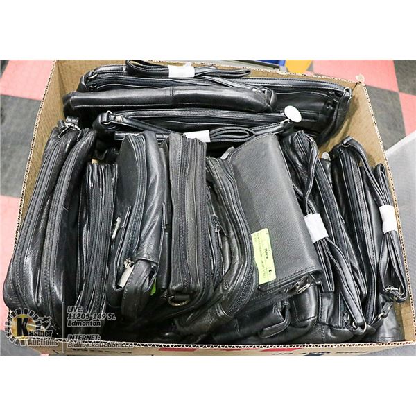 FLAT LOT OF NEW LEATHER CROSSBODY STYLE PURSES