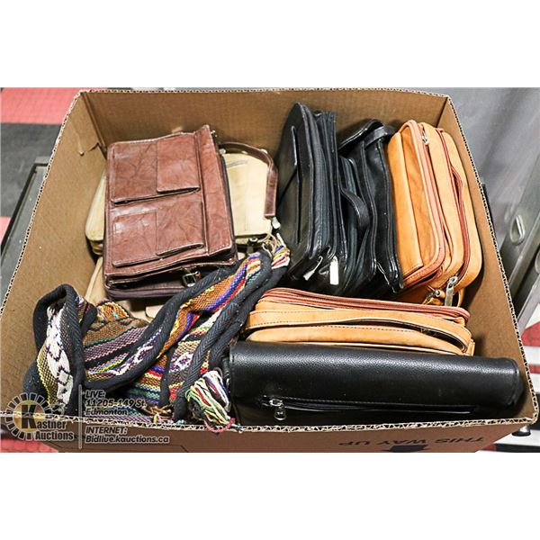 FLAT LOT OF VARIOUS TYPES OF PURSES