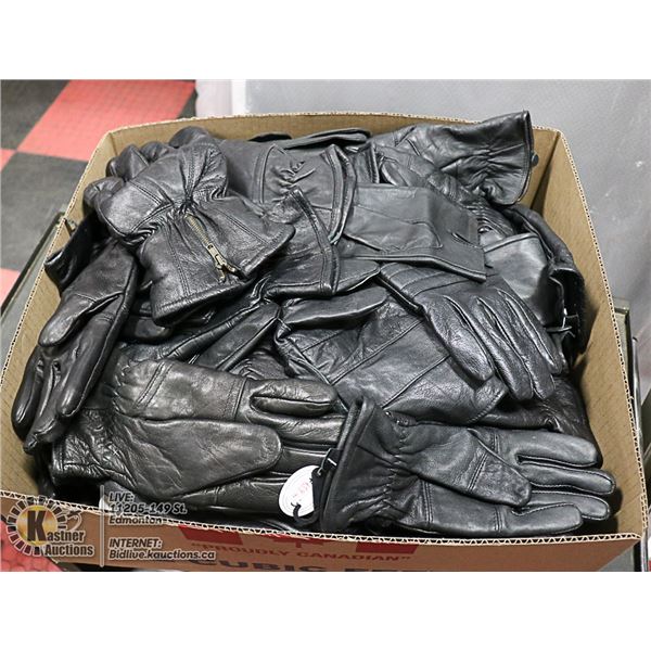 FLAT LOT OF BRAND NEW LEATHER GLOVES