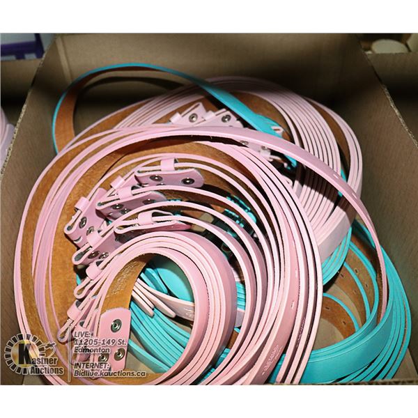 FLAT OF LEATHER BELTS