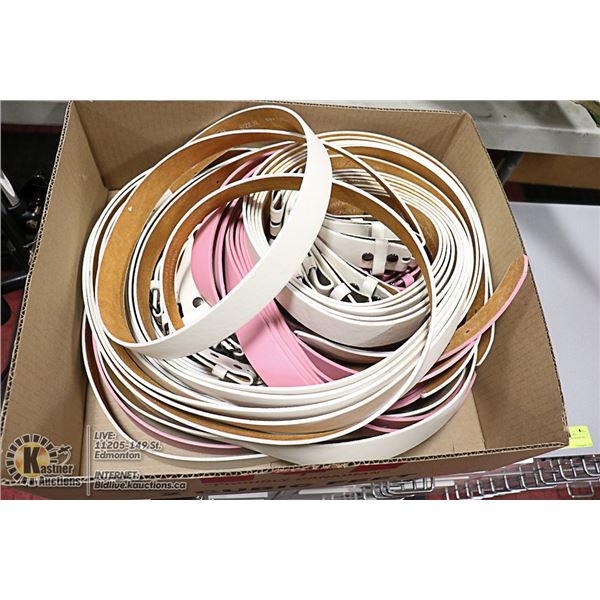 FLAT LOT OF BRAND NEW LEATHER BELTS