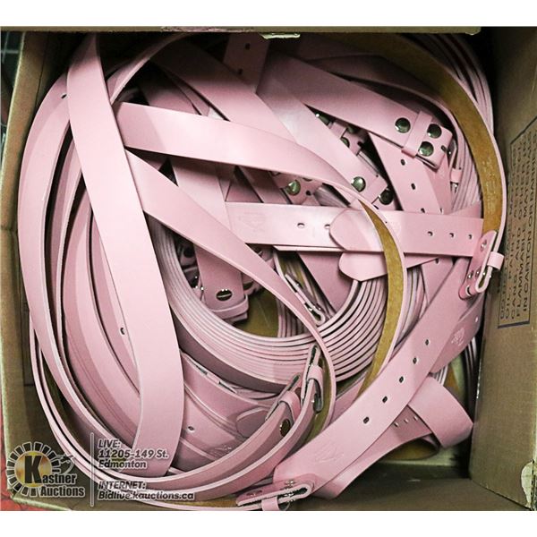 BOX OF LEATHER BELTS