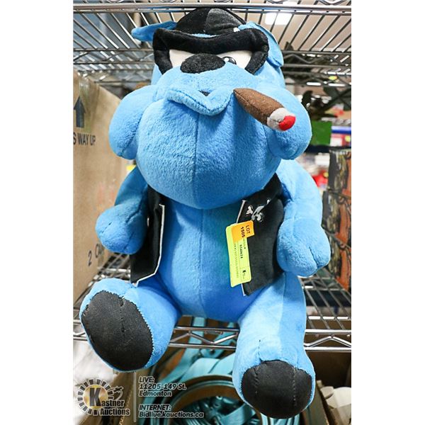 BLUE BULLDOG STUFFED ANIMAL