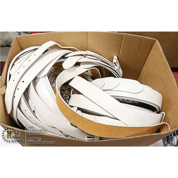 BOX LOT OF BRAND NEW LEATHER BELTS