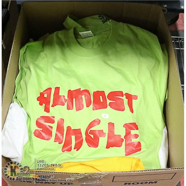 BOX LOT OF VARIOUS KINDS OF T-SHIRTS