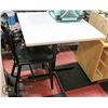 Image 1 : WHITE WOOD SQUARE TABLE WITH METAL BASE