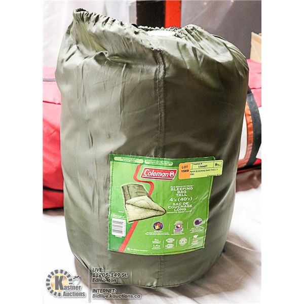 COLEMAN SLEEPING BAG TALL 3 LBS 40DG
