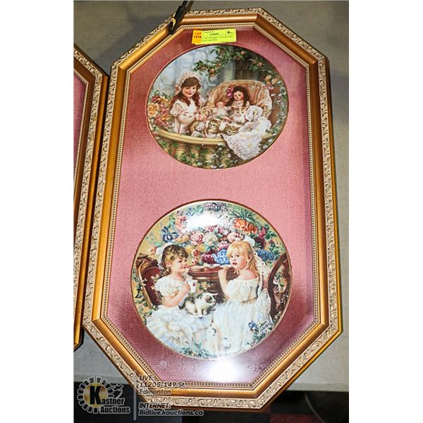 SET OF TWO FRAMED COLLECTIBLE PLATES BY SANDRA
