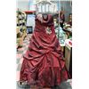 Image 1 : BURGANDY EXCLUSIVE BRIDAL DESIGNER FORMAL DRESS;