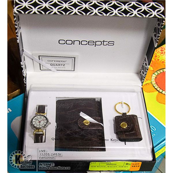 NEW WATCH , WALLET , FOB SET