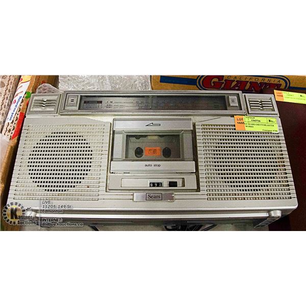 VINTAGE SEARS GHETTOBLASTER RADIO WORKS